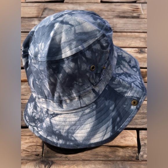NWOT Summer Unisex Blue Camouflage Outdoor Fishing Boonie Hat Wide Brim OS - Picture 3 of 12
